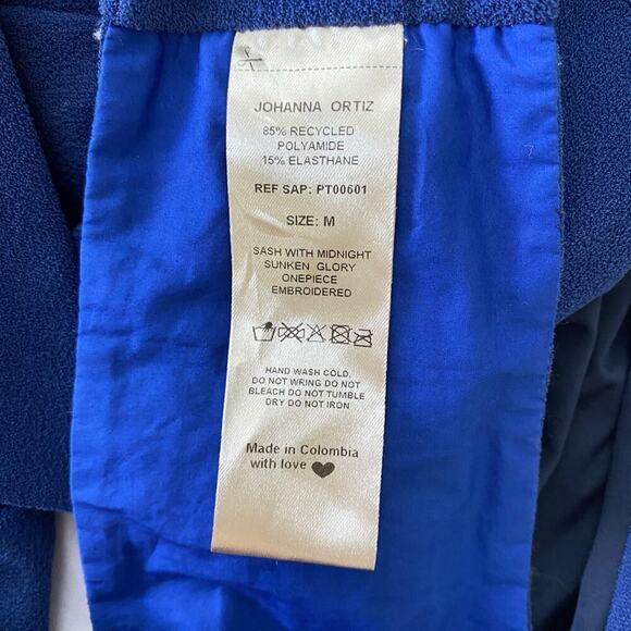 Johanna Ortiz Sunken Glory Halter One Piece Swimsuit Size M Midnight Blue - Picture 15 of 16